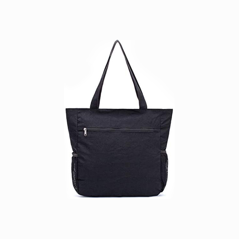 Heavy Canvas Large Custom Logo for Beach Grocery Zippered Closure Cotton Black Cotton Beach Bag