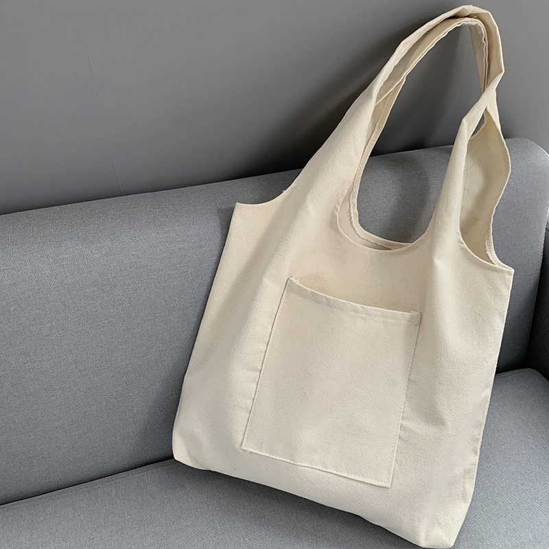 wholesale plain custom logo tote bag cotton canvas shopping bag for grocery