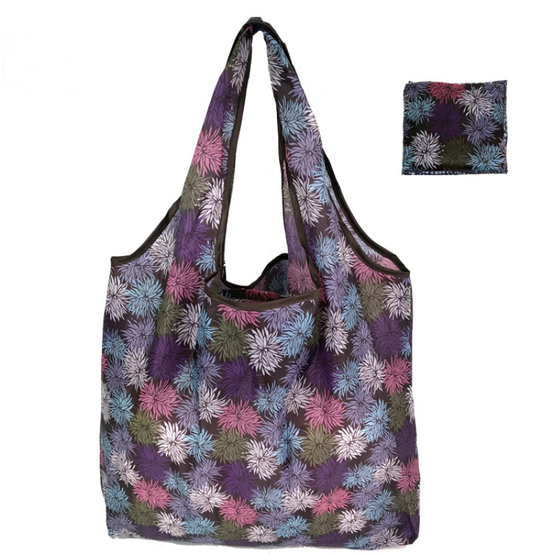 Factory wholesale custom printing polyester grocery bags reusable foldable for shopping