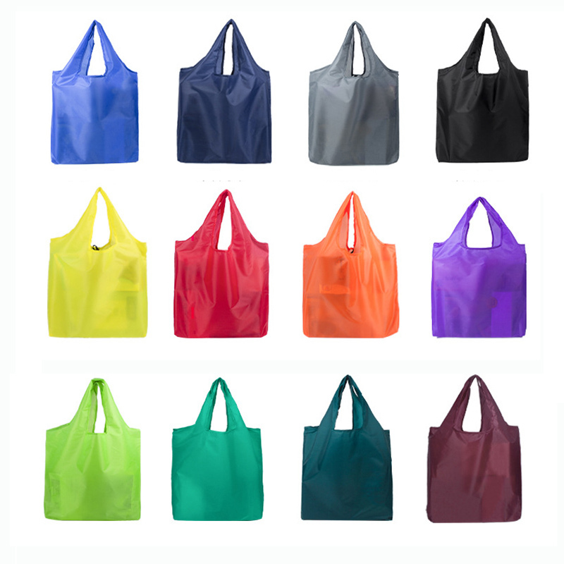 210T eco friendly grocery supermarket washable custom logo reusable polyester foldable shopping bag