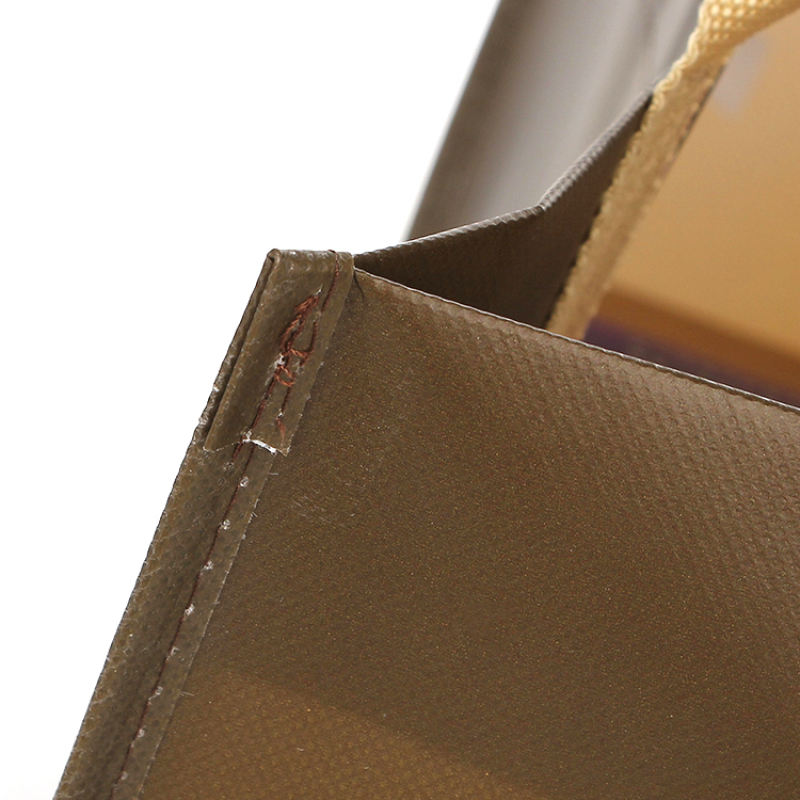 large capacity webbing handles laminated reusable custom non woven shopping bags logo printed