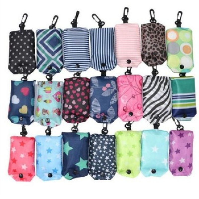 Custom polyester foldable shopping bag with poket