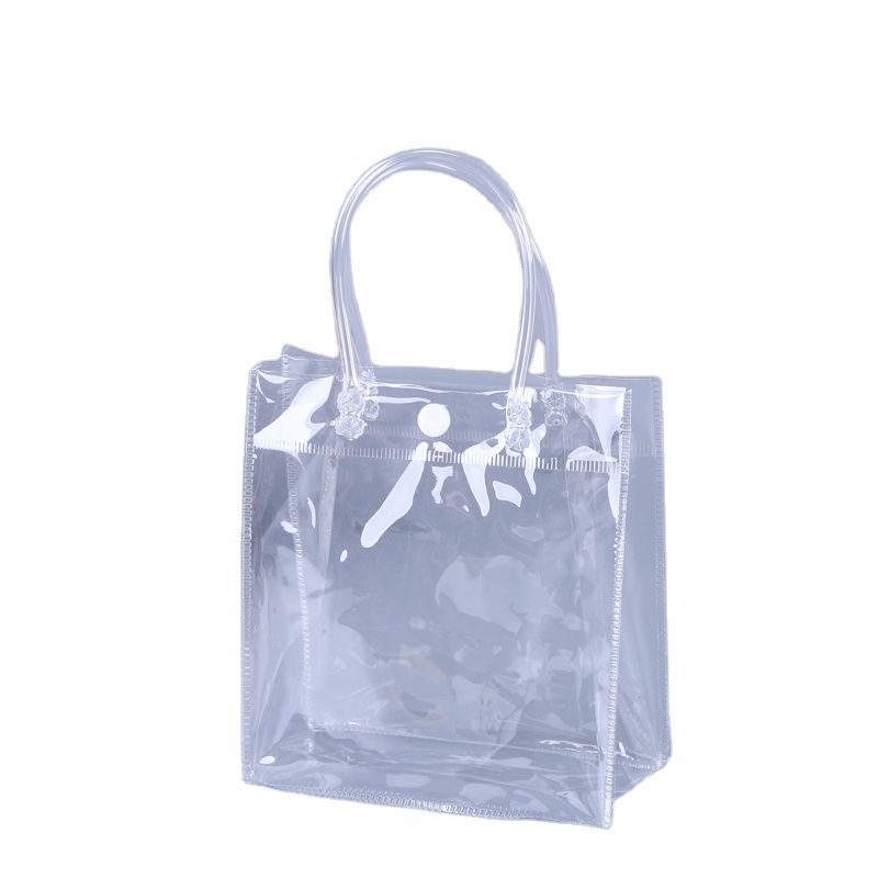 Cheap Transparent Clear Handle PVC Gift Packaging Customized Plastic Shopping Bags With Logos
