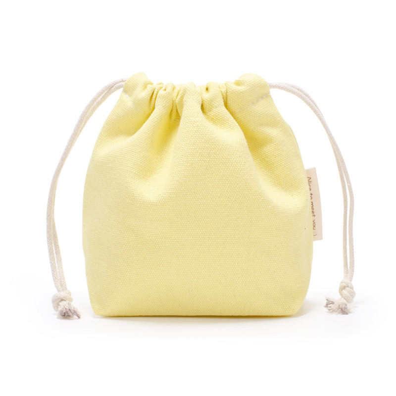 Plain Custom Logo Mini Jewelry Cotton Canvas Drawstring Gift Bag Pouch