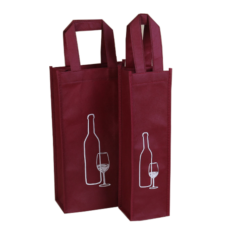 wholesale cheap factory price high quality  Custom logo printing   laminated  non woven bottle wine packing tote bag