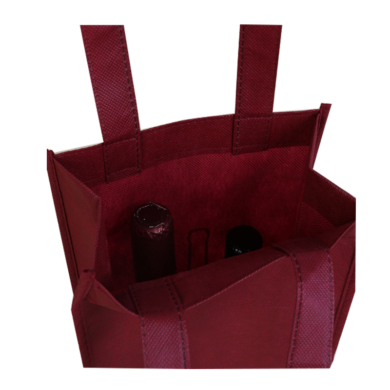 wholesale cheap factory price high quality  Custom logo printing   laminated  non woven bottle wine packing tote bag