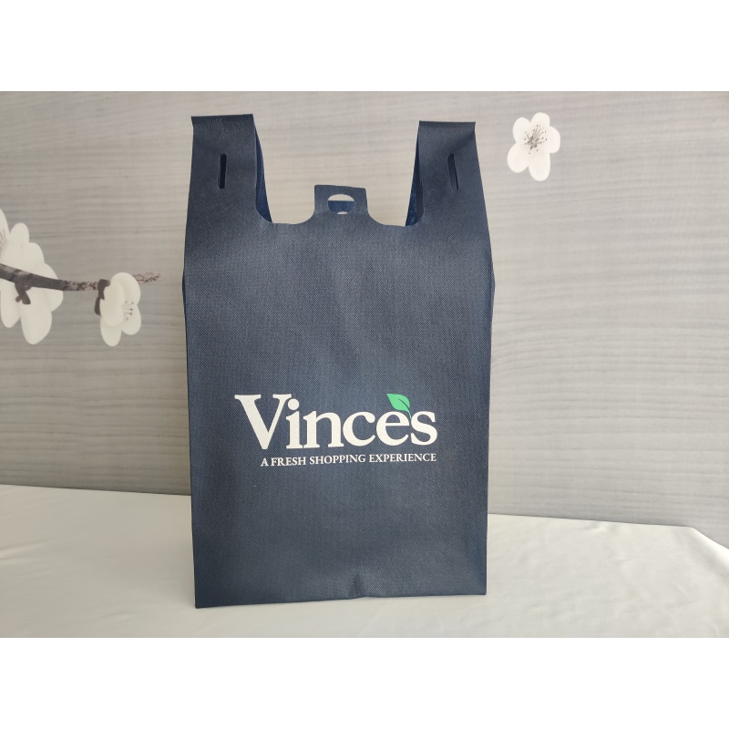 Hot Selling Popular Design  Reusable Die-cut Non Woven T shirt Shopping bag for Supermarket