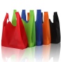 Hot Selling Popular Design  Reusable Die-cut Non Woven T shirt Shopping bag for Supermarket
