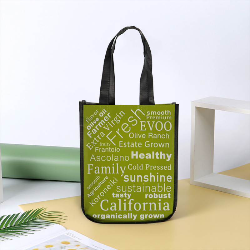 china professional Factory   promotional  Fashion style custom logo round corner   laminated non woven tote bag