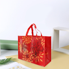 Wholesale custom printed eco friendly recycle reusable grocery pp laminated non woven fabric tote shopping bags