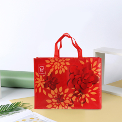 Wholesale custom printed eco friendly recycle reusable grocery pp laminated non woven fabric tote shopping bags