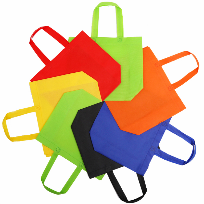 Stock recycled eco friendly reusable biodegradable non woven shopping bags custom logo