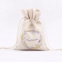 christmas custom printed small canvas cotton drawstring gift pouch bags