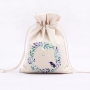 christmas custom printed small canvas cotton drawstring gift pouch bags