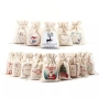 christmas custom printed small canvas cotton drawstring gift pouch bags
