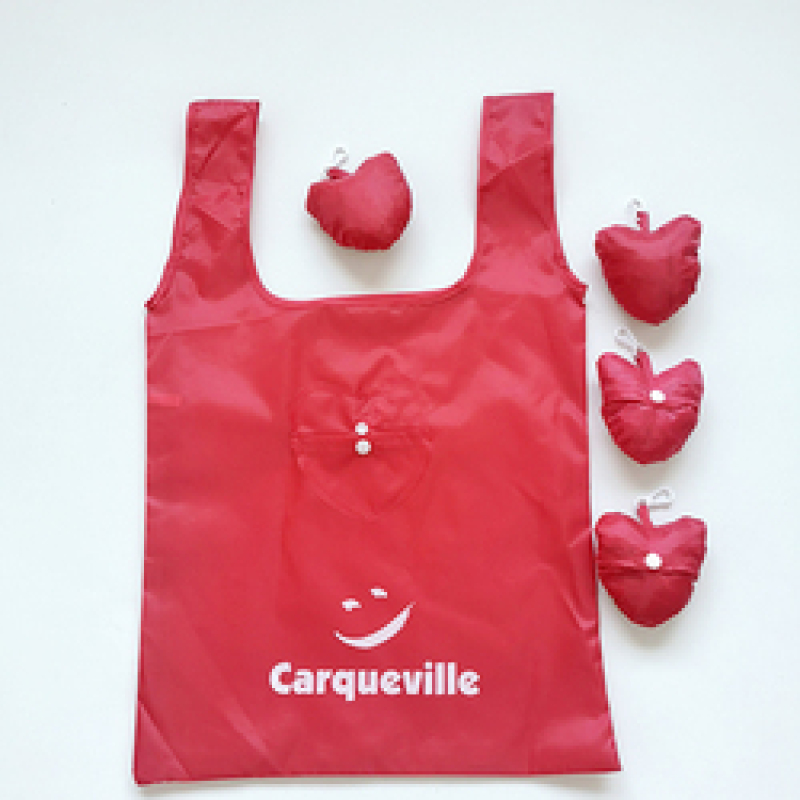 wholesale eco friendly custom logo polyester reusable foldable shopping bag
