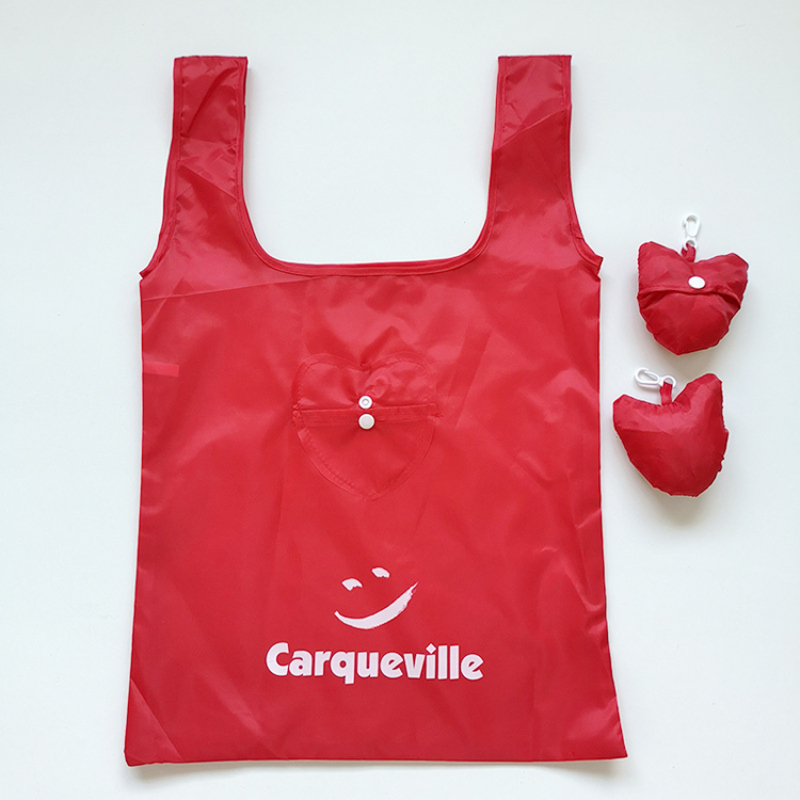 wholesale eco friendly custom logo polyester reusable foldable shopping bag