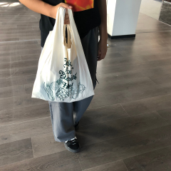 Wholesale Carry-out Organic Cotton Custom Printed T-SHIRT Tote Canvas T shirt Bag