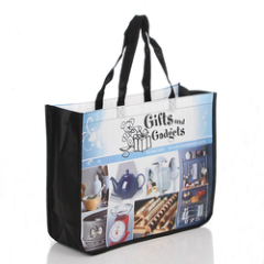 wholesale reusable recycle rpet tote laminated non woven shopping bag custom logo