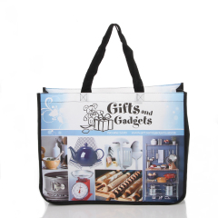 wholesale reusable recycle rpet tote laminated non woven shopping bag custom logo
