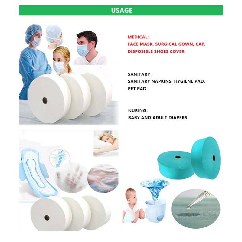elastic disposable meltblown non-woven fabric 25 30 35 70 gsm ss sms smms no slip pp non woven fabric for face mask
