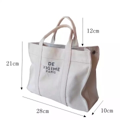 Wholesale large capacity custom logo recycled beach cotton canvas tote bags