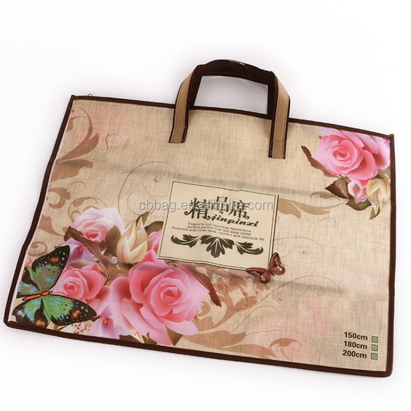 2018 promotional custom pp laminated non woven quilt bedding bag, pillow packaging bag
