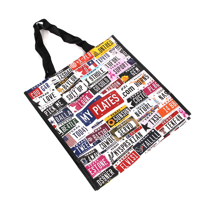 Custom Design Reusable Foldable PP Laminated Woven Fabric Grocery Shopping Bag