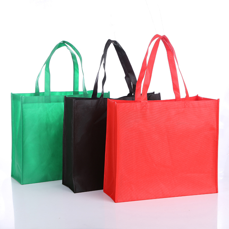 Stock Promotional Colored NonWoven cheap eco bag shopping non woven fabric bag