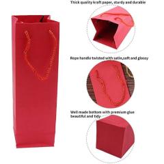 Q4  Paper Wine Tote bag Gift Bags 1 Bottle  with Handles Wine Carrier Tote Bag  Insulated  Wine/Water Bottle Holder