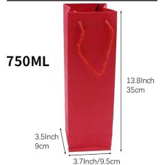 Q4  Paper Wine Tote bag Gift Bags 1 Bottle  with Handles Wine Carrier Tote Bag  Insulated  Wine/Water Bottle Holder