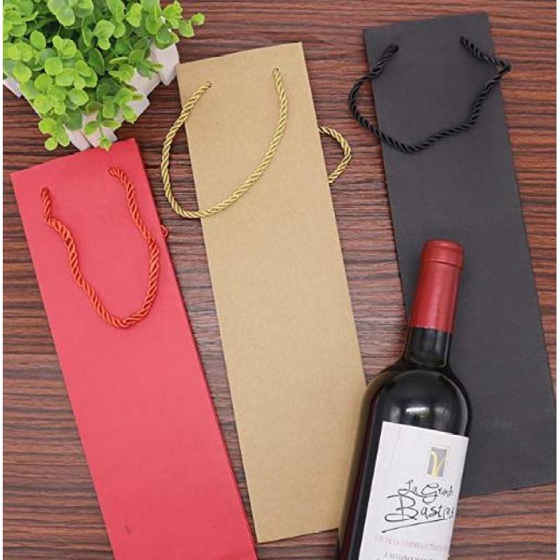 Q4  Paper Wine Tote bag Gift Bags 1 Bottle  with Handles Wine Carrier Tote Bag  Insulated  Wine/Water Bottle Holder