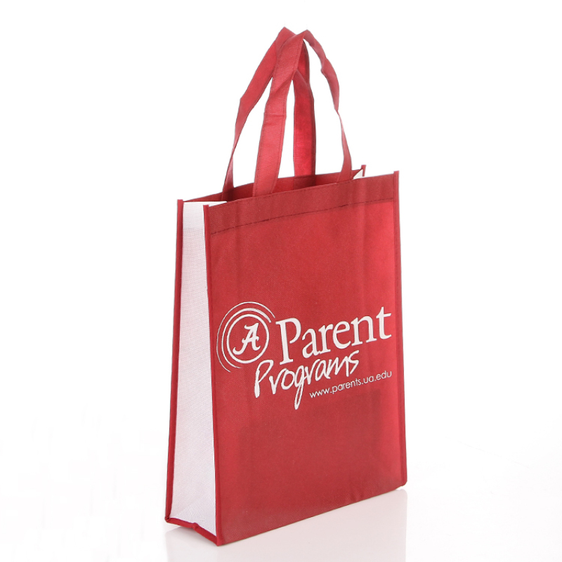 Burgundy Color Recycle   Printable Logo  Non Woven Fabric Tote Shopping bag with Logo