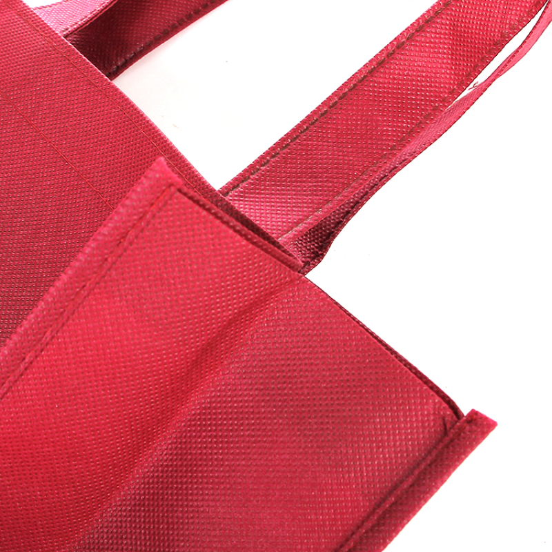 Burgundy Color Recycle   Printable Logo  Non Woven Fabric Tote Shopping bag with Logo