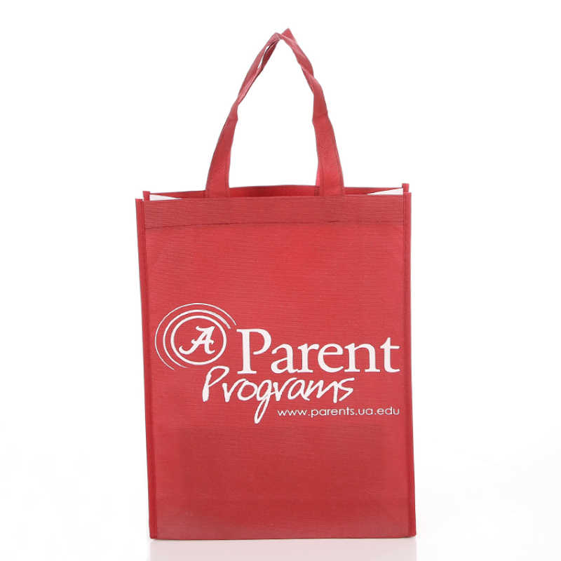 Burgundy Color Recycle   Printable Logo  Non Woven Fabric Tote Shopping bag with Logo