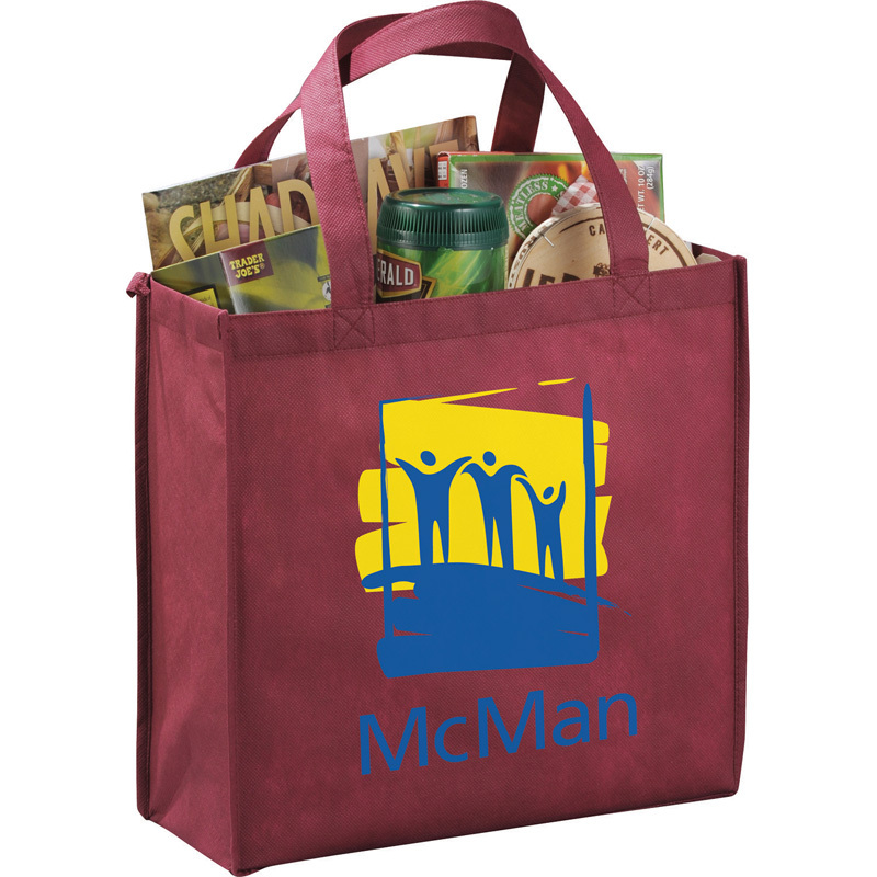 Advertising reusable eco-friendly grocery custom logo non-woven fabric shopping bag