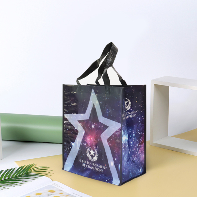 Waterproof Reusable Customized Laminated PP Woven Grocery Shopping Tote Bag