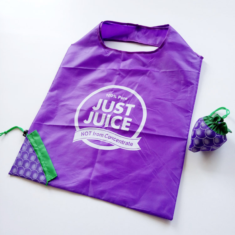 Promotional fruit polyester drawstring bag  Reusable Foldable eco shopping bag