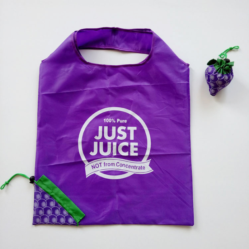 Promotional fruit polyester drawstring bag  Reusable Foldable eco shopping bag