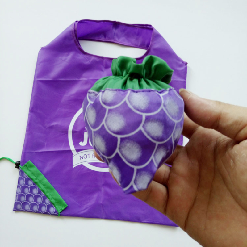 Promotional fruit polyester drawstring bag  Reusable Foldable eco shopping bag