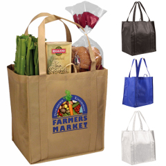 wholesale large capacity grocery customized non woven tote shopping bag with logo print