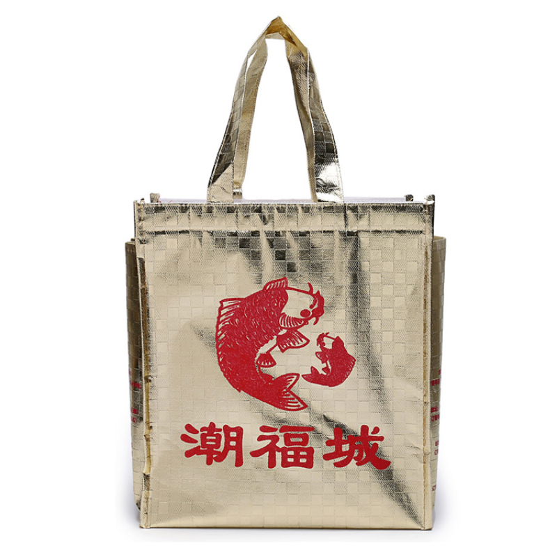 wholesale high quality Customised reusable eco-friendly laser  metallic  non woven packing shoe bag