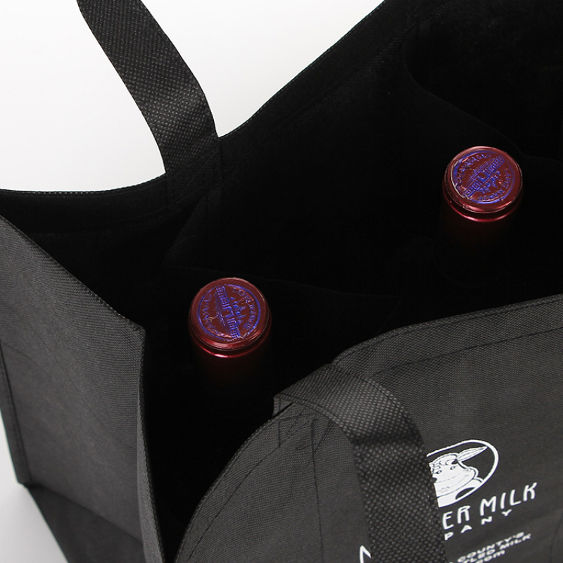 High quality sublimation custom logo printed single bottle wine non woven wine shopping bags