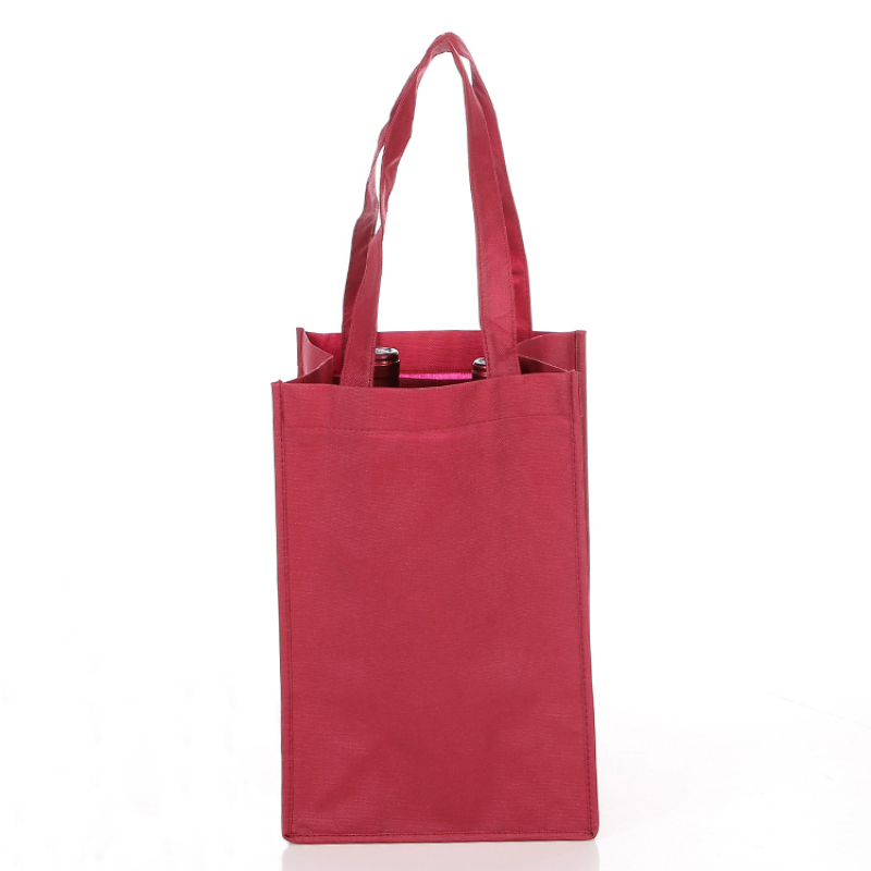 High quality sublimation custom logo printed single bottle wine non woven wine shopping bags