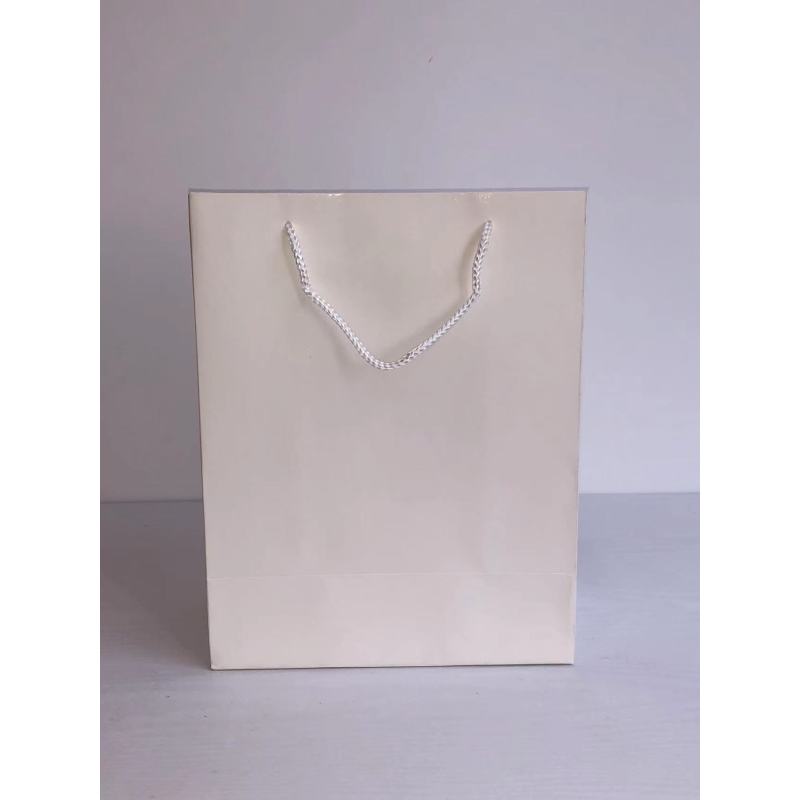 Custom Printed Logo Luxury White Orange Paper Bag Shopping Gift Paper Bags With Your Own Logo