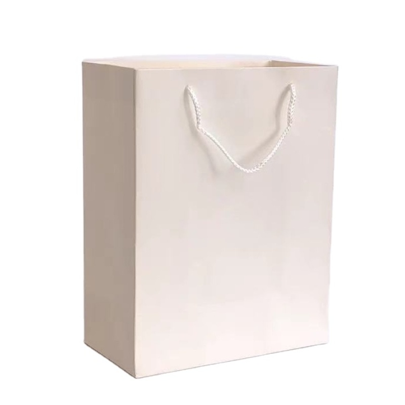 Custom Printed Logo Luxury White Orange Paper Bag Shopping Gift Paper Bags With Your Own Logo