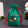 amazon hot selling custom printing christmas candy non woven drawstring gift bag