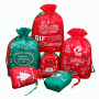 amazon hot selling custom printing christmas candy non woven drawstring gift bag