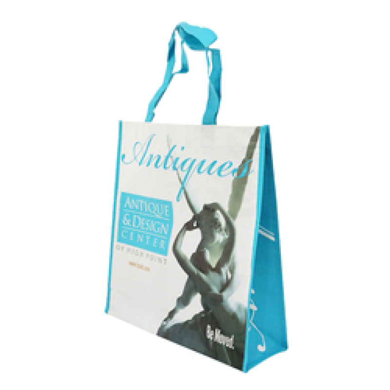 Wholesale Custom Reusable Eco Friendly Recycled Folding Laminated RPET PP Woven Shopping Tote Bag