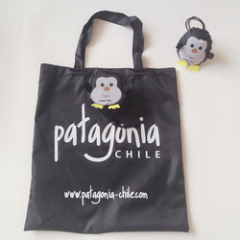 wholesale custom logo cute penguin reusable polyester foldable shopping bag